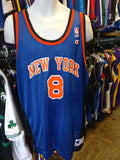 Vtg #8 LATRELL SPREWELL New York Knicks Champion Jersey 52 (Deadstock) - #XL3VintageClothing