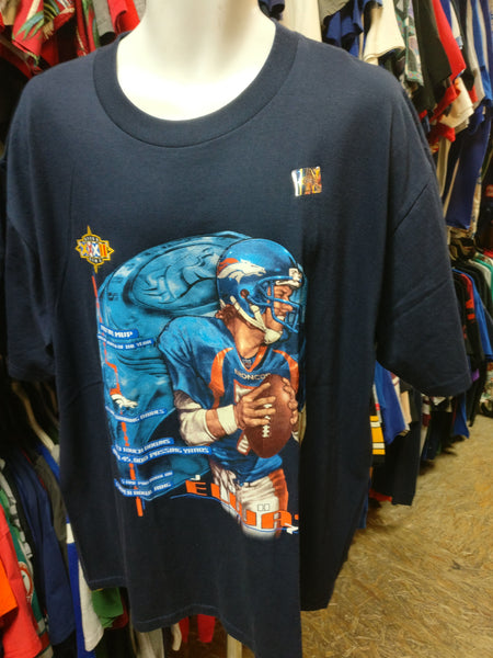 Vintage '98 #7 JOHN ELWAY Denver Broncos NFL T-Shirt XL (Deadstock)