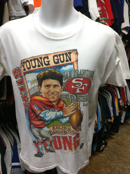 Vintage'93 #8 STEVE YOUNG San Francisco 49ers NFL Caricature T-Shirt M