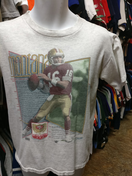 Vintage '90 #16 JOE MONTANA San Francisco 49ers NFL Salem T-Shirt M