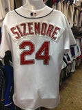 Vtg#24GRADY SIZEMORE Cleveland Indians MLB Majestic Authentic Jersey48