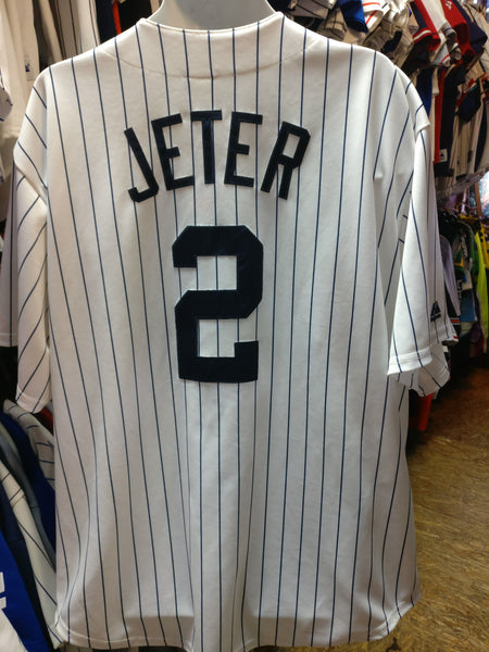 Vintage #2 DEREK JETER New York Yankees MLB Majestic Jersey 2XL