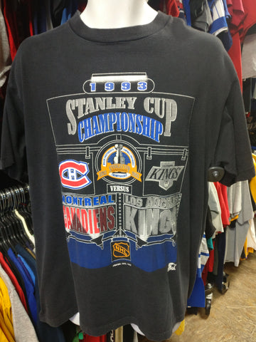 Vtg '93 CANADIANS vs KINGS NHL Stanley Cup Championship T-Shirt XL