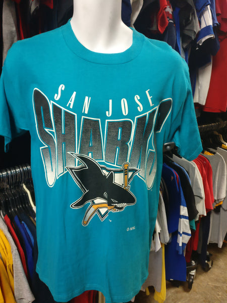Vintage 90s SAN JOSE SHARKS NHL Competitor T-Shirt M (Deadstock)
