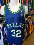 Vtg#32 JAMAL MASHBURN Dallas Mavericks NBA Champion Jersey 40Deadstock