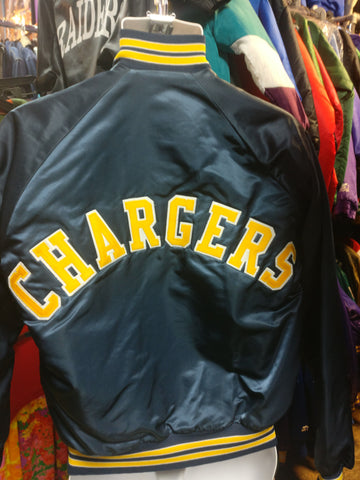 Vtg 80s SAN DIEGO CHARGERS NFL Back Patch Chalk Line Nylon Jacket S