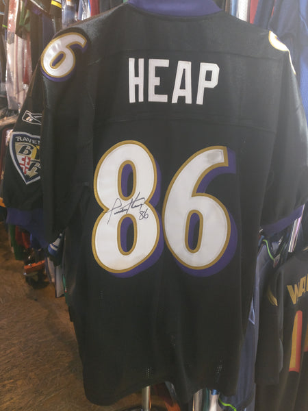 Vtg #86 TODD HEAP Baltimore Ravens Reebok Authentic Jersey 50 (Signed)