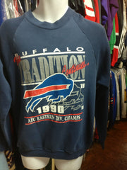 Vintage Buffalo Bills Hoodie Sweatshirt Fruit of the Loom Made USA Size  Large L NFL Football New York NY 1990s Pull Over Oversized