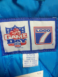 Vtg 90s CAROLINA PANTHERS NFL Back Patch Logo 7 Hooded Nylon Jacket L