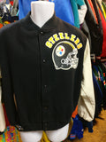 Vtg80s PITTSBURGH STEELERS NFL Back Patch Chalk Line Varsity Jacket XL