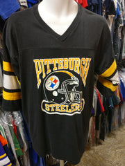 Vintage NFL (Liquid Blue) - Pittsburgh Steelers Big Logo T-Shirt 1990's  Large – Vintage Club Clothing