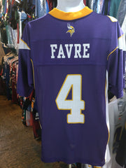 4 BRETT FAVRE Minnesota Vikings NFL QB Purple Throwback Jersey