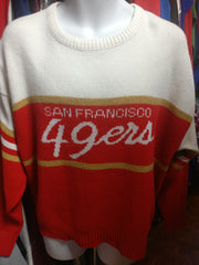 Vintage San Francisco 49ers Cliff Engle Striped Knit Sweater Size (XL) EUC