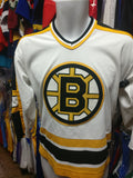 Vintage BOSTON BRUINS NHL CCM Jersey YL/YXL (Signed)