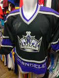 Vintage LOS ANGELES KINGS NHL CCM Jersey YL/YXL (Signed)