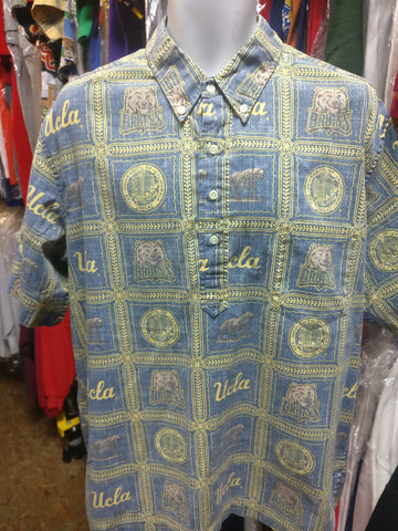 VtgUCLA BRUINS Reyn Spooner Pullover Cotton/Polyester Hawaiian ShirtXL
