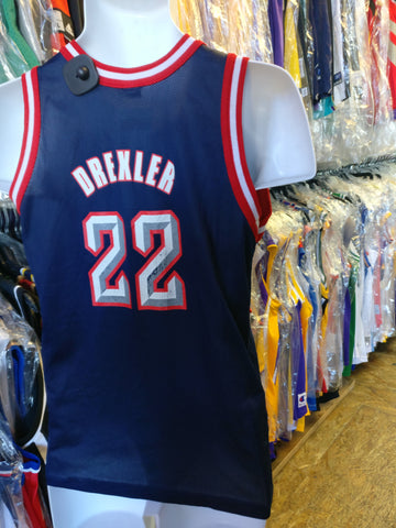 Vintage #22 CLYDE DREXLER Houston Rockets NBA Champion Jersey 14-16