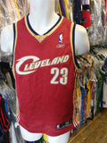 Vtg#23 LEBRON JAMES Cleveland Cavaliers NBA Reebok Authentic Jersey YL