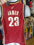 Vtg#23 LEBRON JAMES Cleveland Cavaliers NBA Reebok Authentic Jersey YL