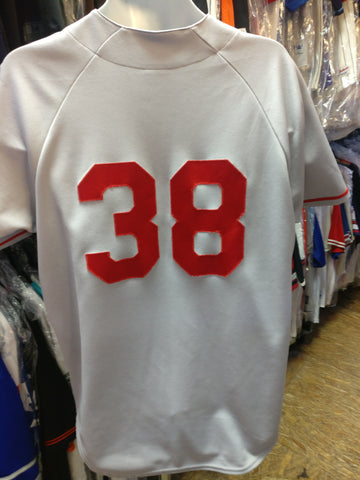 Kevin Youkilis shirt large cotton blue Boston Red Sox Majestic