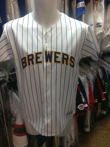 Vtg #9 JEFF LIEFER Milwaukee Brewers MLB Majestic Authentic Jersey 50 – XL3  VINTAGE CLOTHING