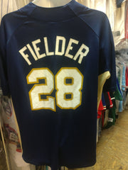 Milwaukee Brewers Jerseys #28 Prince Fielder white with blue strips  Baseball jersey free shipping + Paypal _ - AliExpress Mobile