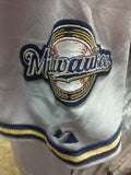 Vtg #9 JEFF LIEFER Milwaukee Brewers MLB Majestic Authentic Jersey 50