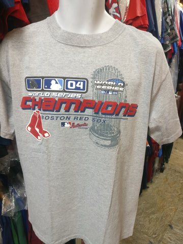 Lee Sport Gray Boston Red Sox 2004 World Series Champions Long Sleeve Shirt  Sz M