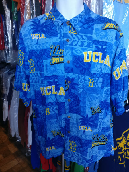 Vintage UCLA BRUINS NCAA Reyn Spooner Rayon Hawaiian Shirt L