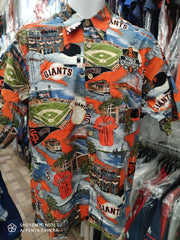 Reyn Spooner Shirt Orange Size XL San Francisco Giants MLB Baseball Hawaiian